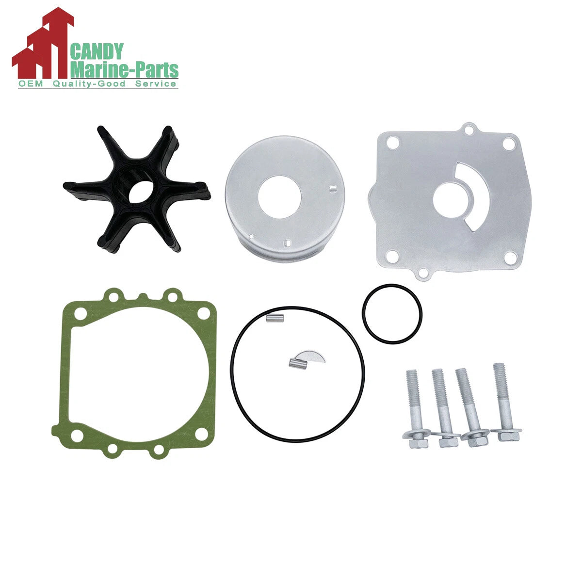 Water Pump Impeller Repair Kit for Yamaha 150 175 200 225 250 (Replaces 61A-W0078-A2)