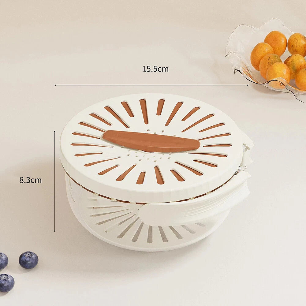 Foldable Colander with Lockable Lid for Kitchen and Fridge