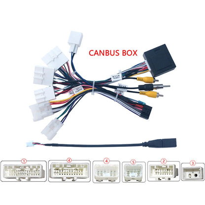 16 Pin Wire Harness Power Cable w/ Canbus Box For Toyota RAV4 Camry Corolla C-HR
