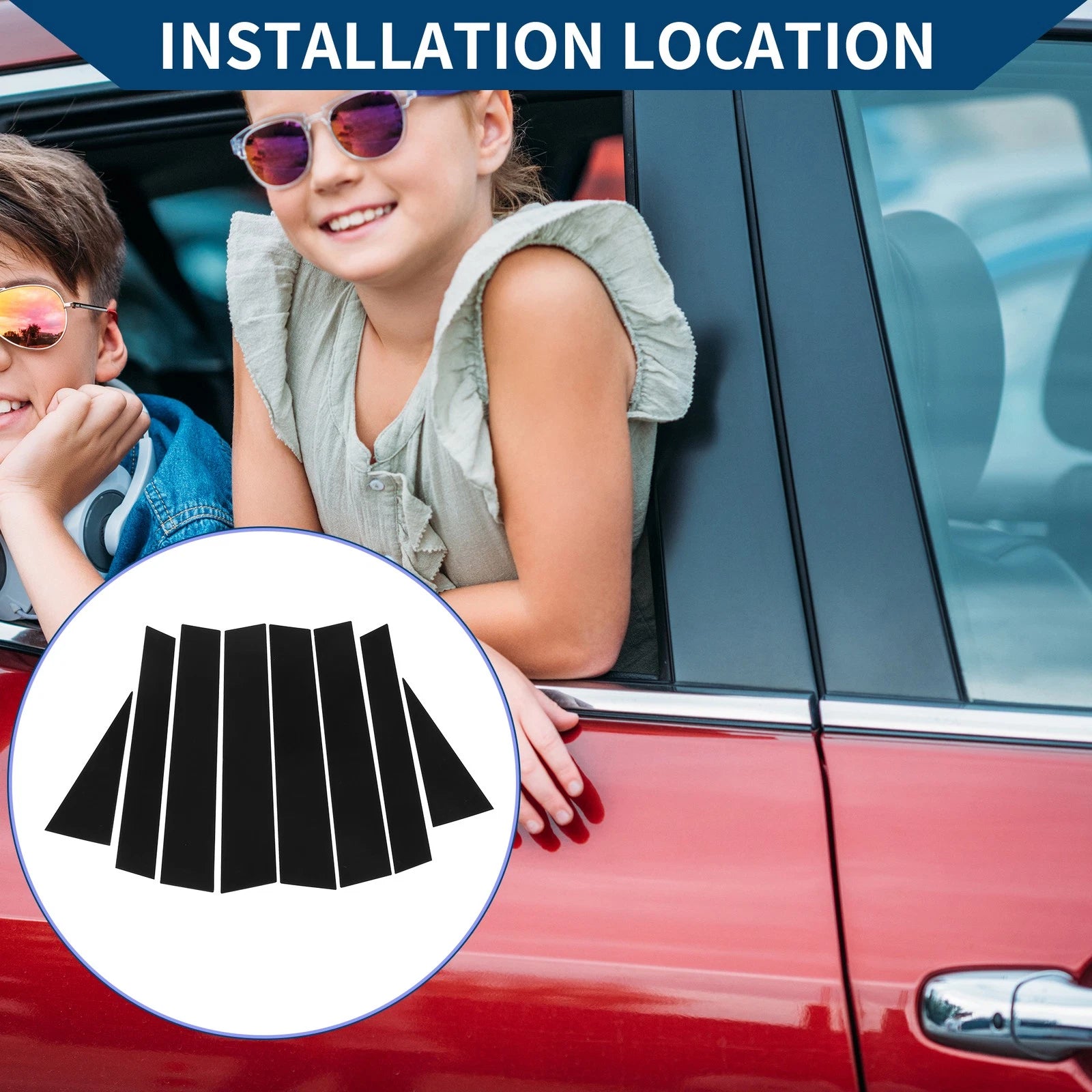 Pillar Window Trim Cover Kit for Honda CR-V (2017–2023) Black