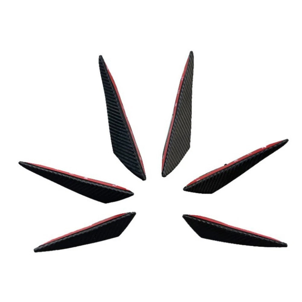 6X Front Bumper Decal Spoiler Canards Kit for Vehicle