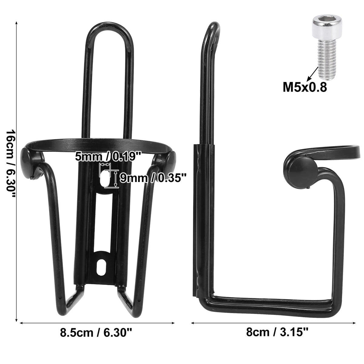 2-Pack Motorcycle Drink Bottle Holder Cage Rack Universal for Black Universal