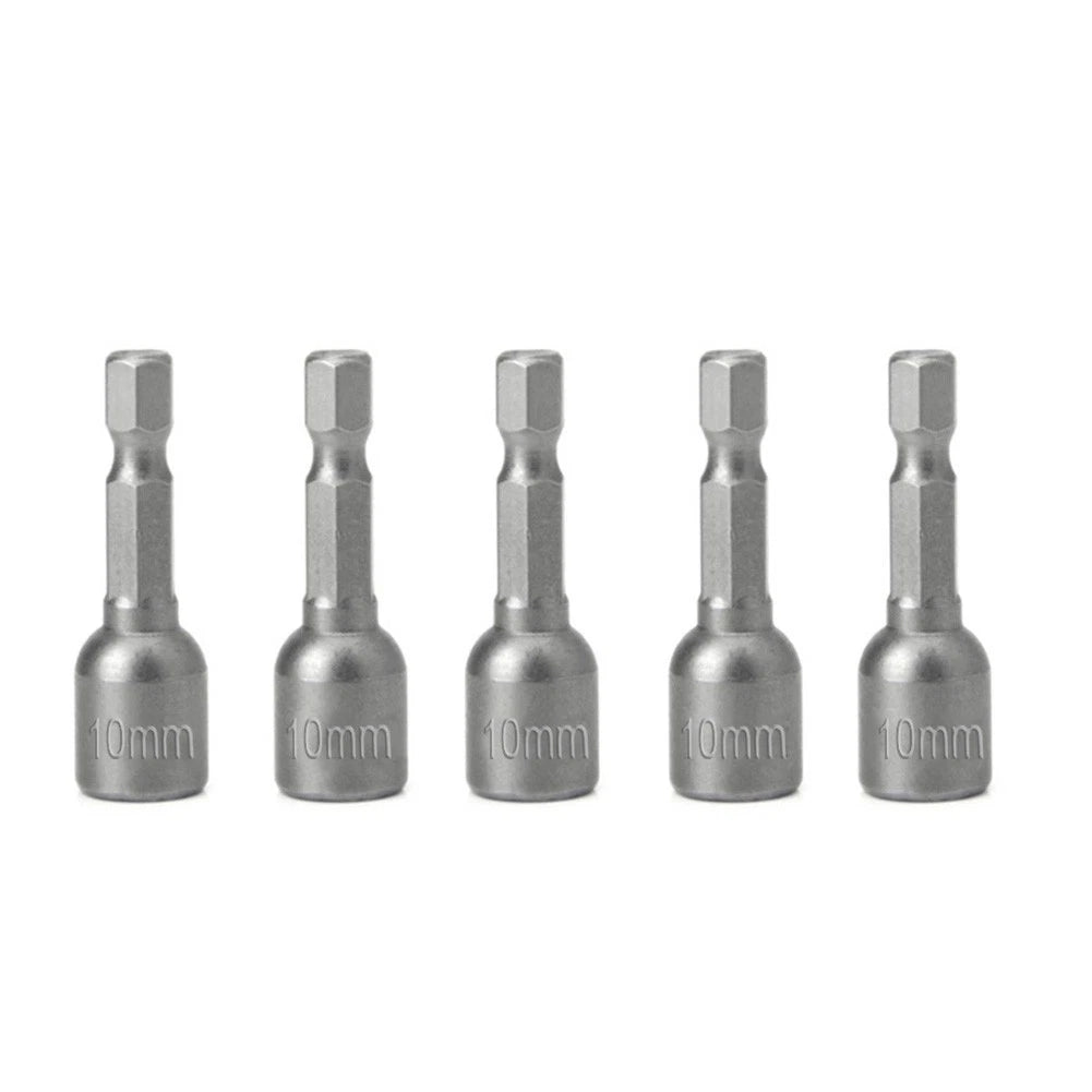 5-Piece Magnetic Nut Driver Set with Quick Release Hex Shank for Drill Bit Tools