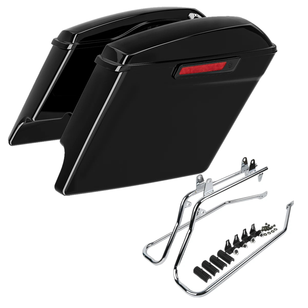 Stretched Hard Saddlebags & Conversion Bracket for Harley Softail Deluxe (1984–2017)