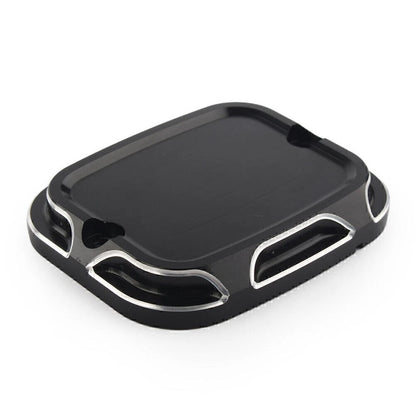 Black CNC Cut Front Brake Reservoir Master Cylinder Cover for Harley Softail