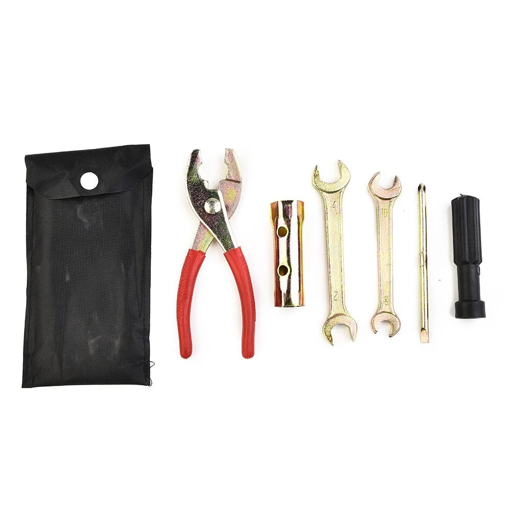 5-Piece Motorcycle Tool Kit with Spanner, Wrench, Screwdriver, Pliers
