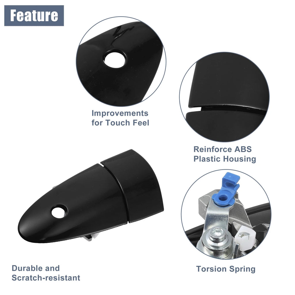 Front Left Right Exterior Door Handle Black for Honda (2002–2011)