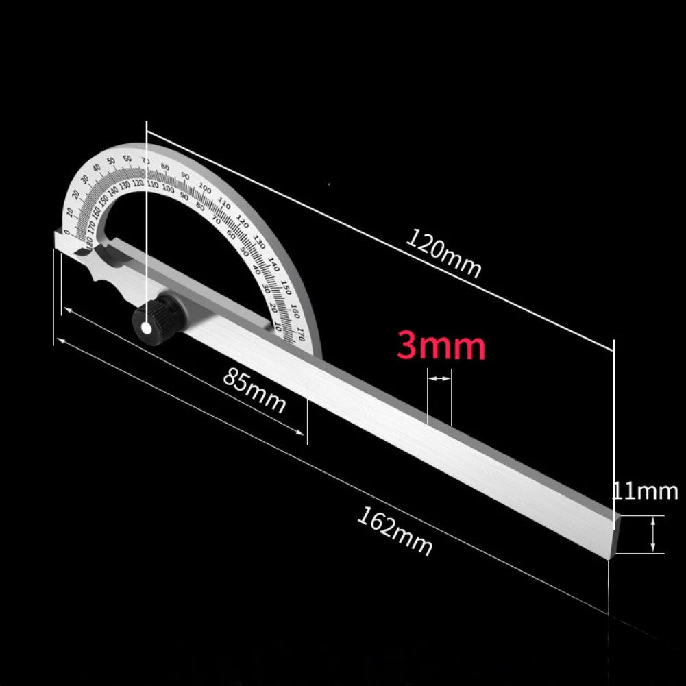 Angle Measuring Instrument Protractor Hardened Stainless Steel 3mm Thick