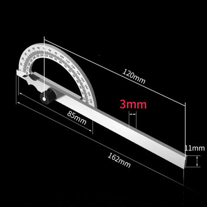 Angle Measuring Instrument Protractor Hardened Stainless Steel 3mm Thick