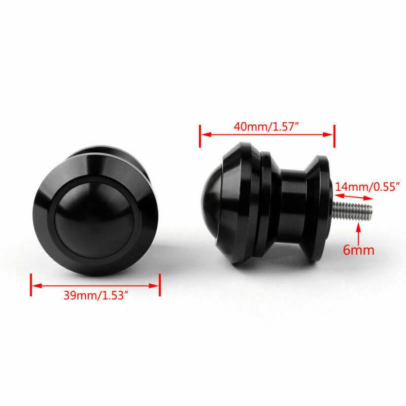 Pair of 6mm Swingarm Sliders Spools for Yamaha MT01 MT09 YZF-R3 R1 (2001–2023)