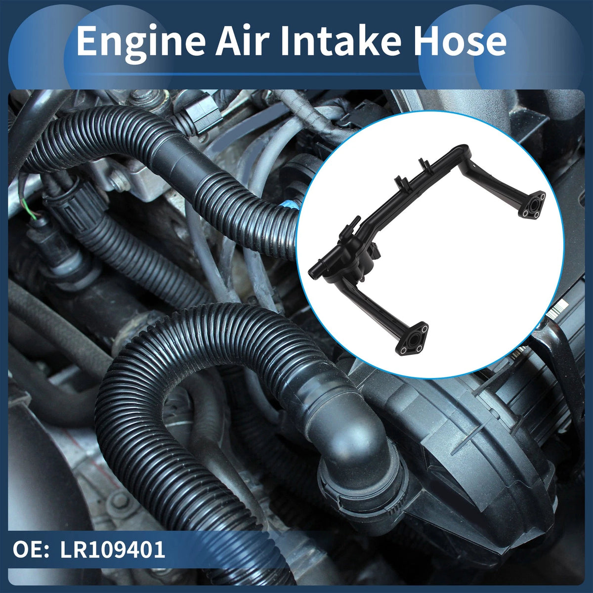 Engine Air Intake Hose for Jaguar XJ (2013–2019) No.LR109401 Rubber