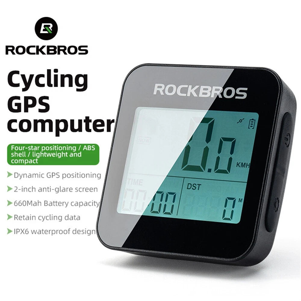 ROCKBROS GPS Bike Computer Waterproof Cycling Wireless Speedometer Professional