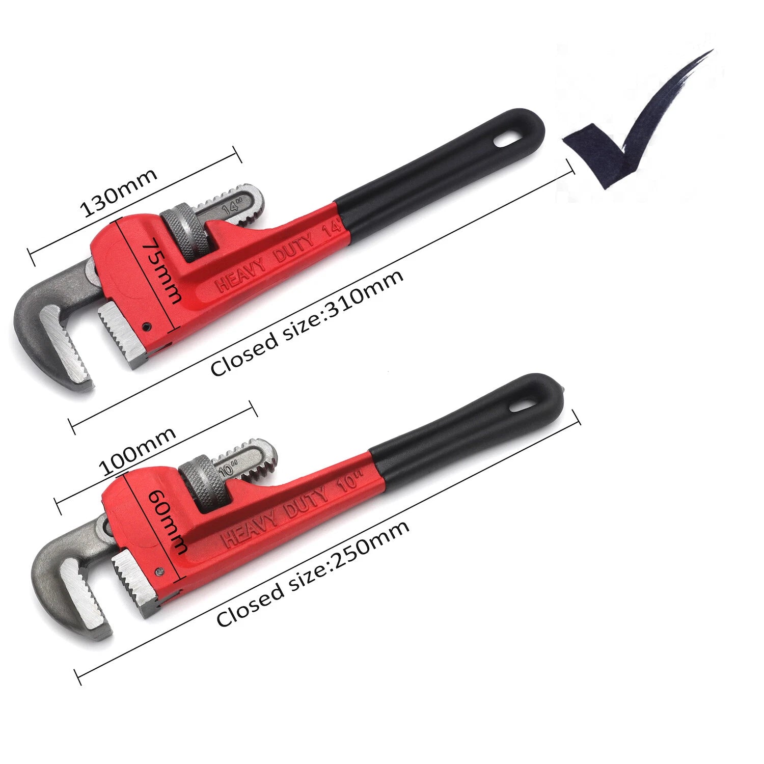 14in Cast Iron Pipe Wrench Heavy Duty Adjustable Spanner