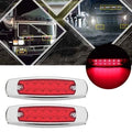 2pcs Red 12LED Sealed Side Marker Clearance Light Fish Shape Trailer