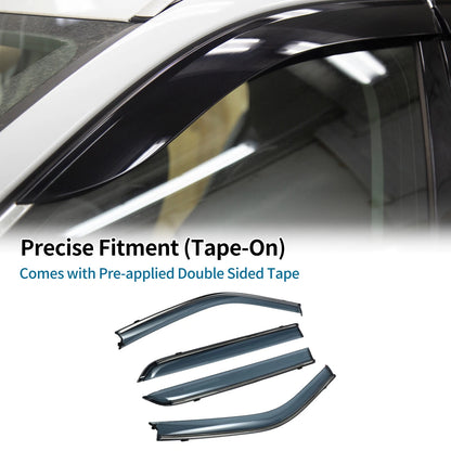 Set of 4 Window Deflectors for Nissan Kicks (2018–2024) Side Vent Visors Black