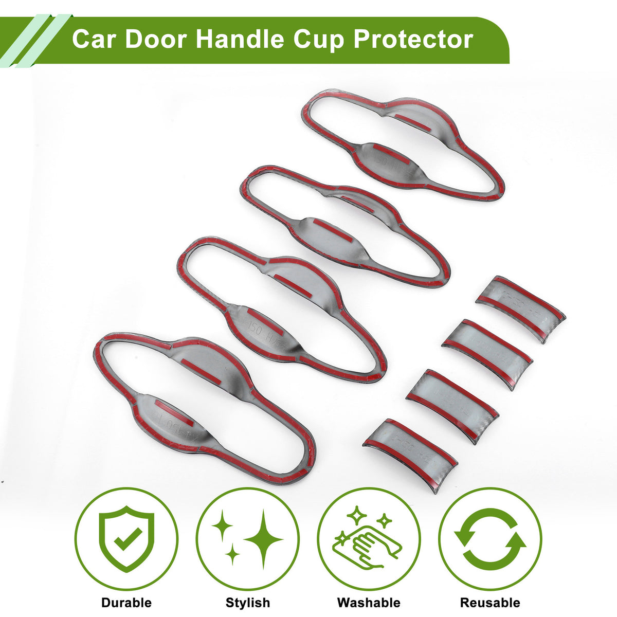 Car Door Handle Cup Protector Kit for Toyota Camry (2018–2024) Carbon Black