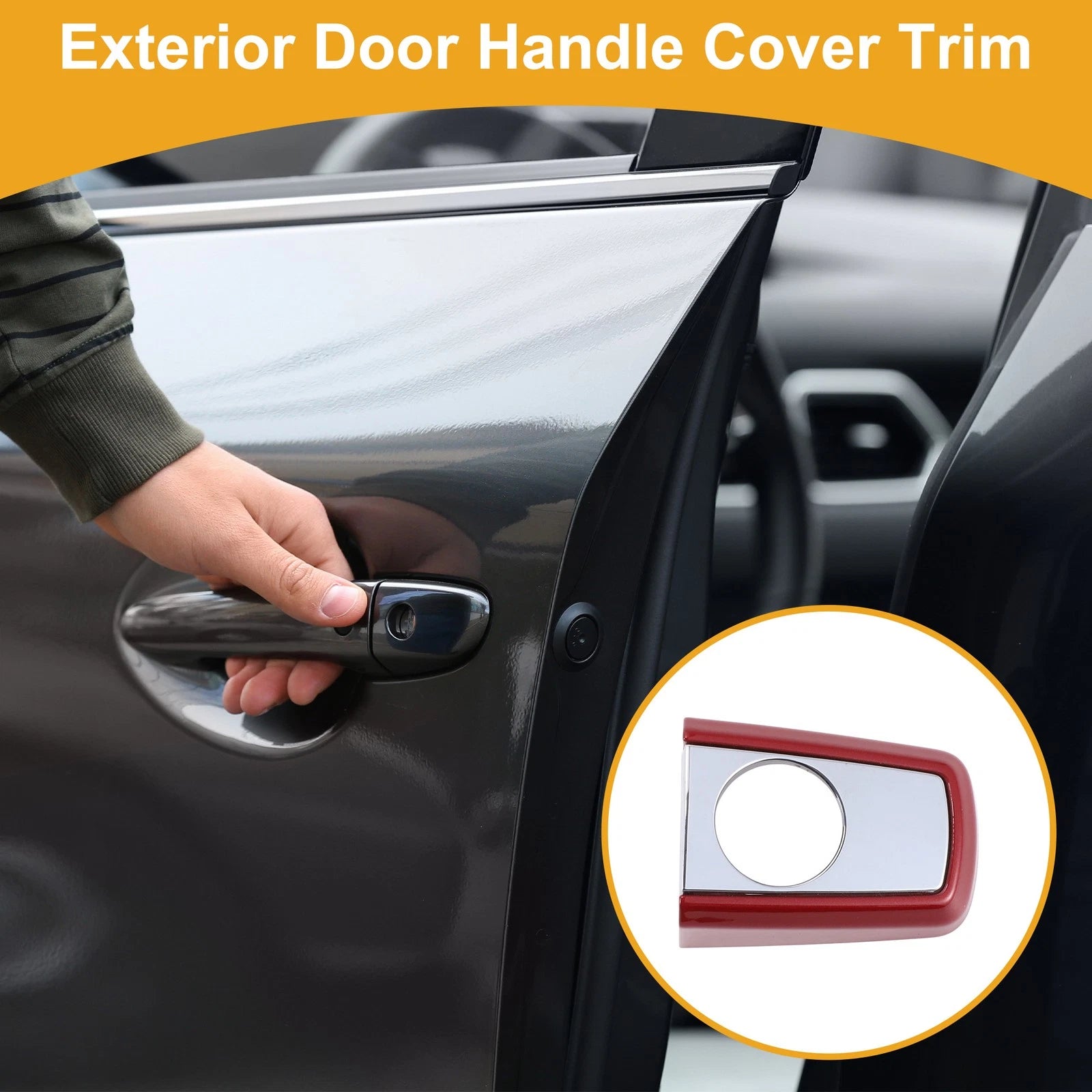 Exterior Door Handle Cover Trim Replacement for Buick Regal LaCrosse Encore Red (2008–2018)