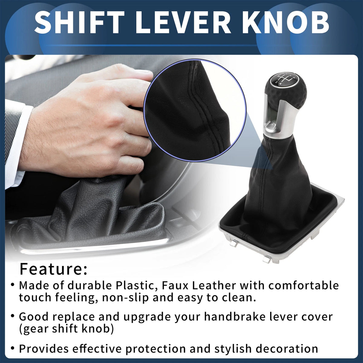 5 Speed Gear Shifter Knob with Cover for VW Golf MK7 (2013–2018)