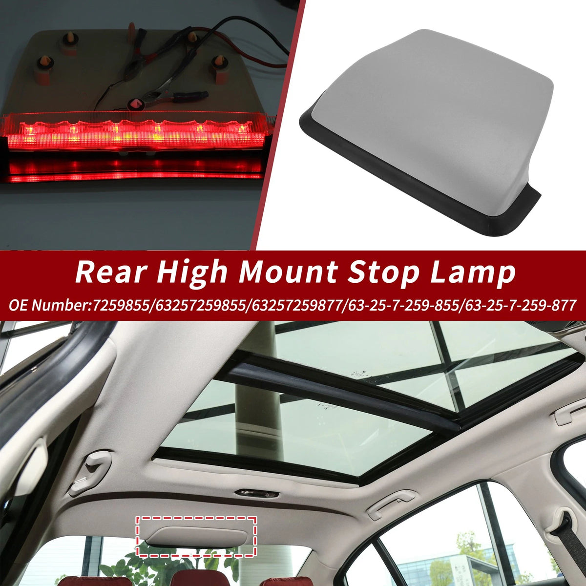 Third Brake Light LED Lamp Replacement for BMW 3 Series F30 (2012–2019)