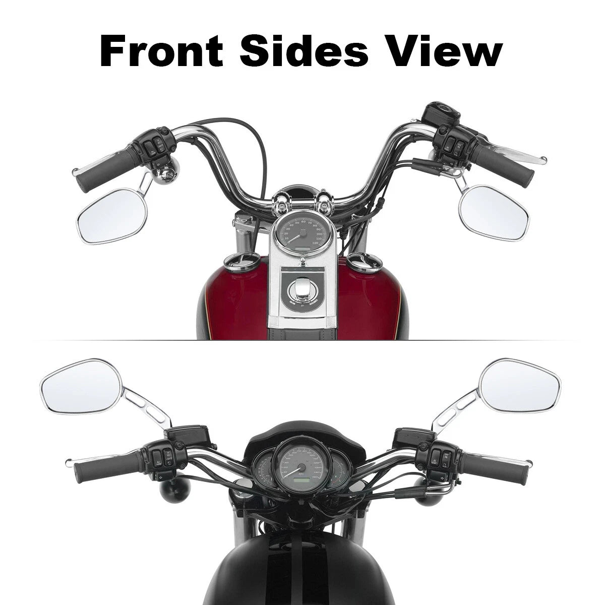 Chrome Rearview Mirrors for Harley Heritage Softail (2000–2023)
