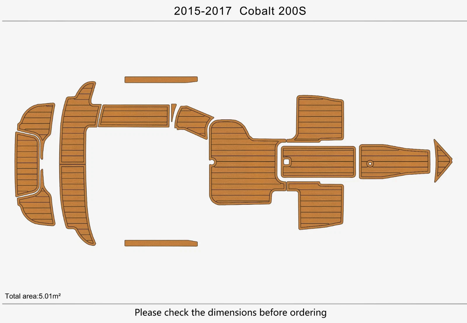 EVA Foam Faux Teak Deck Floor for Cobalt 200 SS (2015–2017)