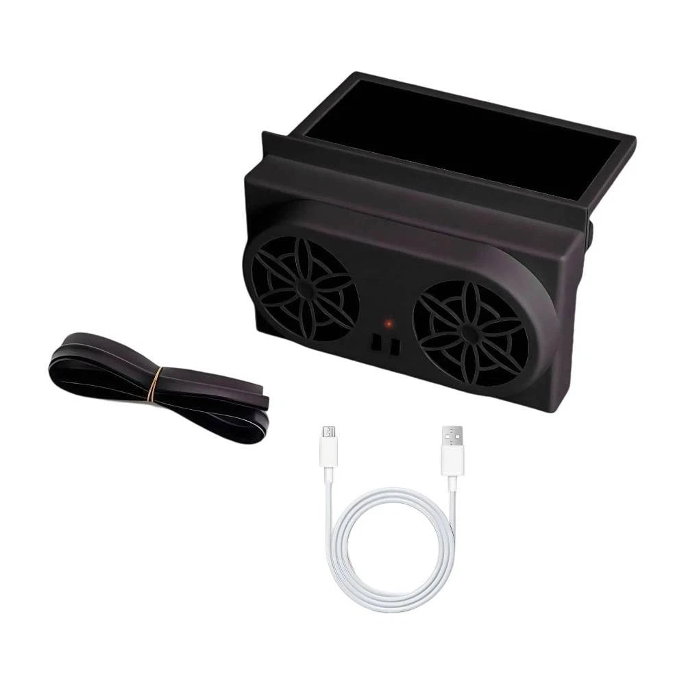 Solar Powered Car Fan for Window Ventilation and Comfort