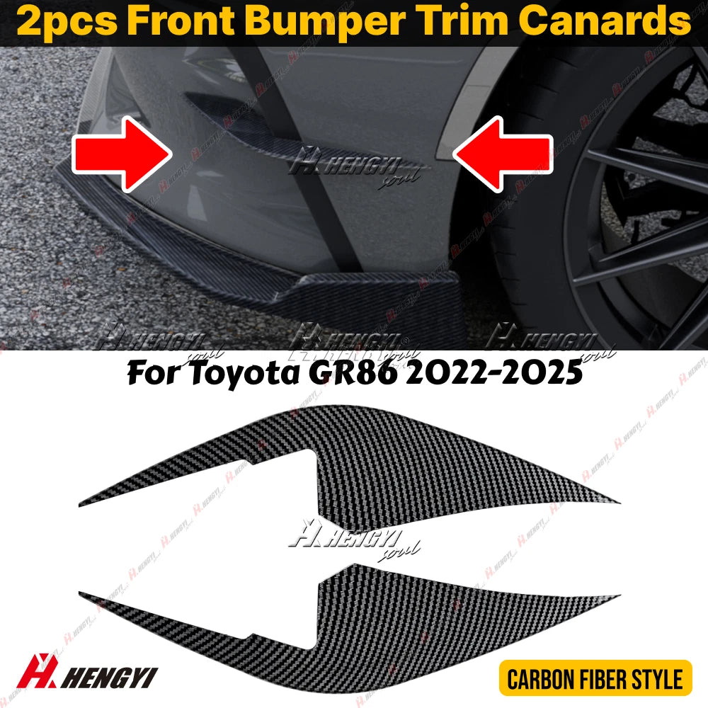 2X Carbon Look ABS Front Bumper Air Outlet Cover Trim for Toyota GR86 (2022–2025)