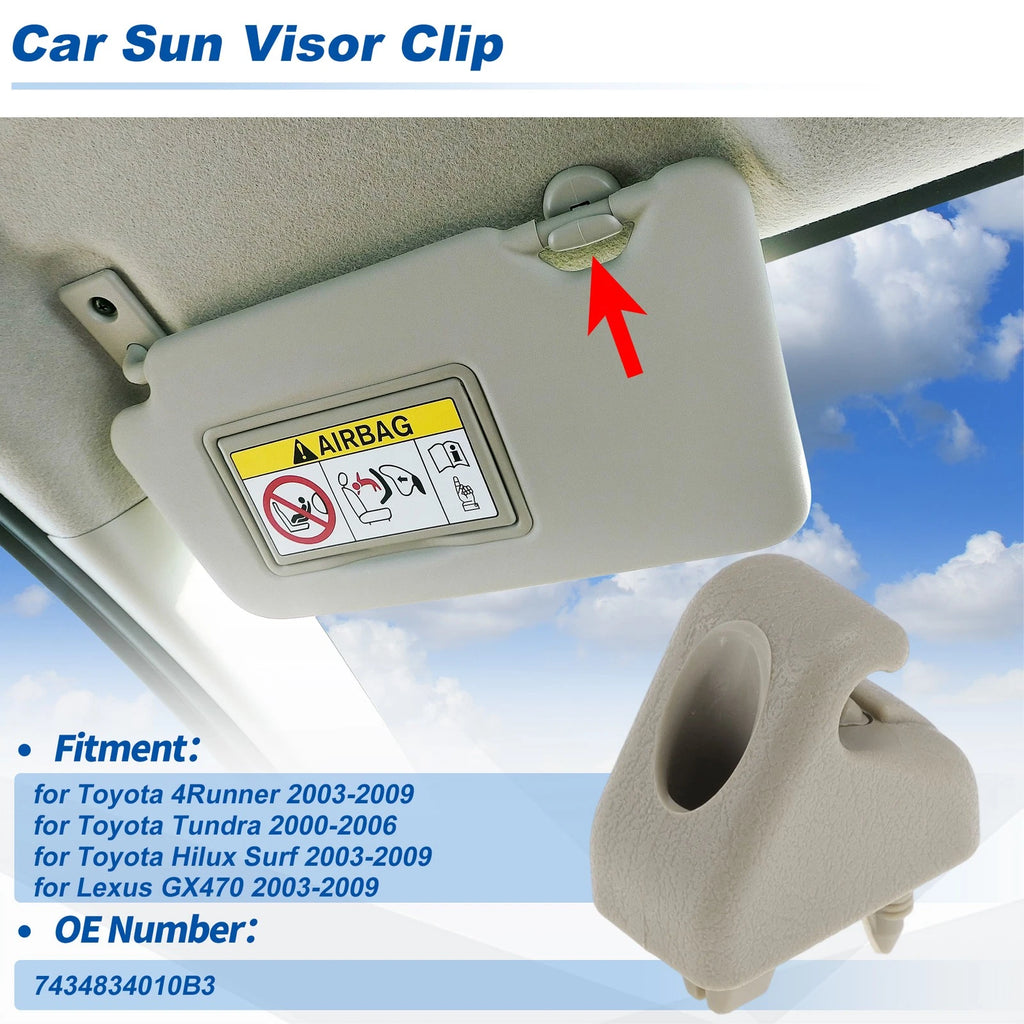 Sun Visor Clip Replacement for Toyota 4Runner (2003–2009) Sunvisor Inner