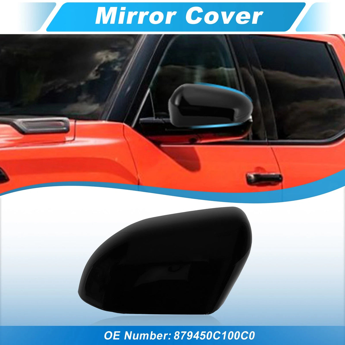 1Pc Glossy Black Left Side Mirror Cap for Toyota Tundra Sequoia (2022–2025)