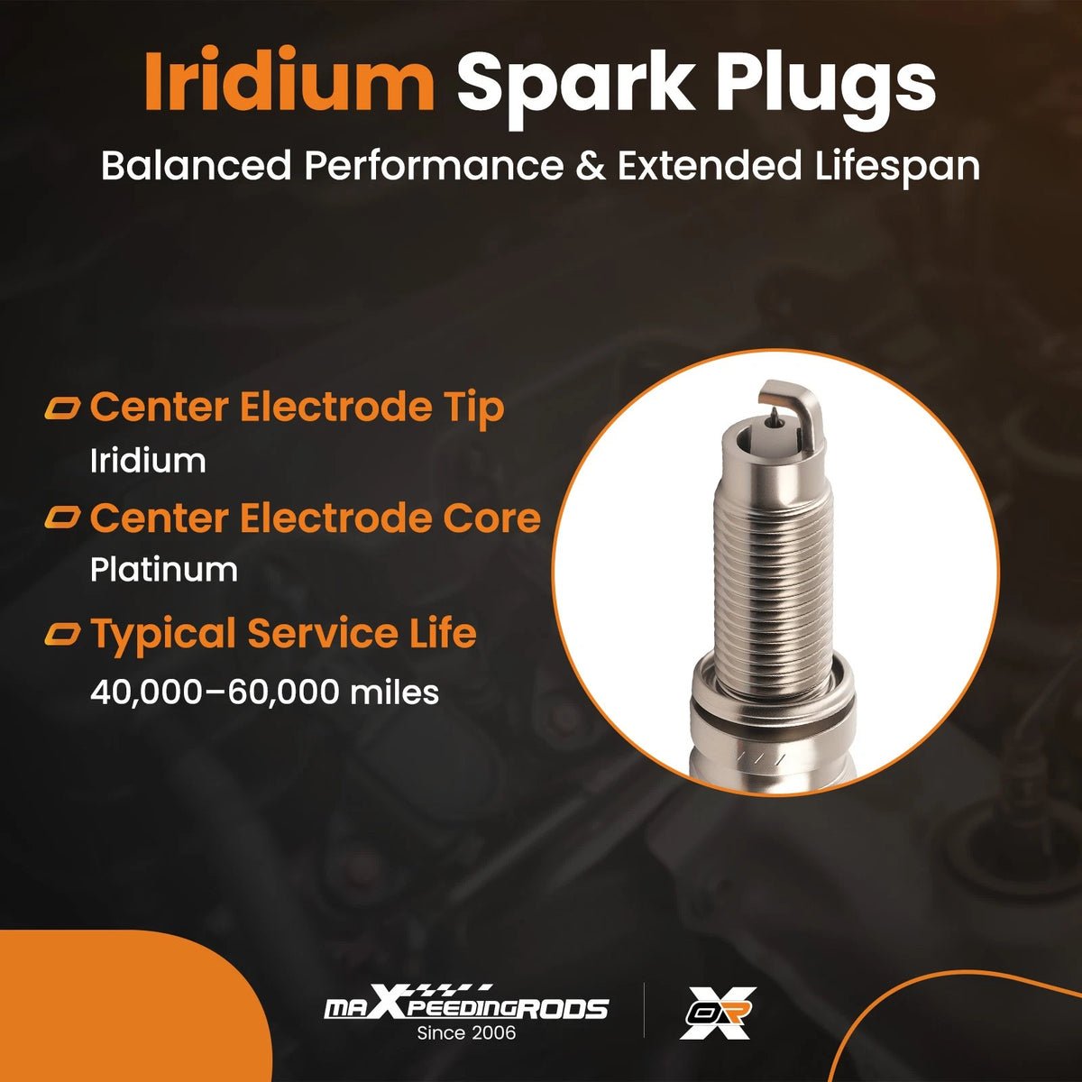 Iridium Platinum Spark Plug for Volkswagen Passat/Touareg 3.6L (2006–2017) ILZKR7A