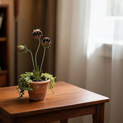 Outdoor Metal Plant Sculpture - Venus Flytrap for Garden Yard