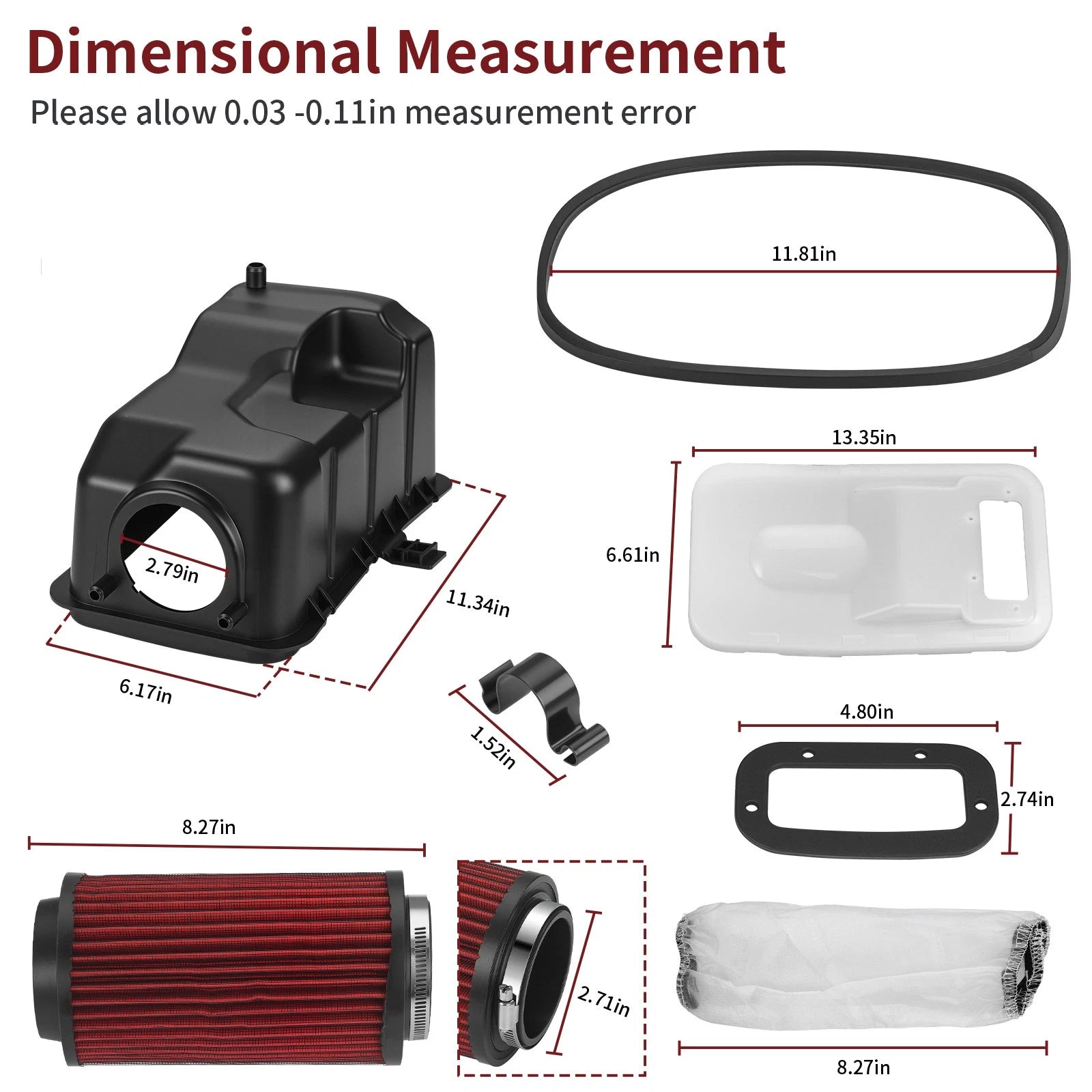 Air Filter Box Lid Cover Seal w/Clip Kit for Polaris Sportsman 400 450 500 (2001–2010)