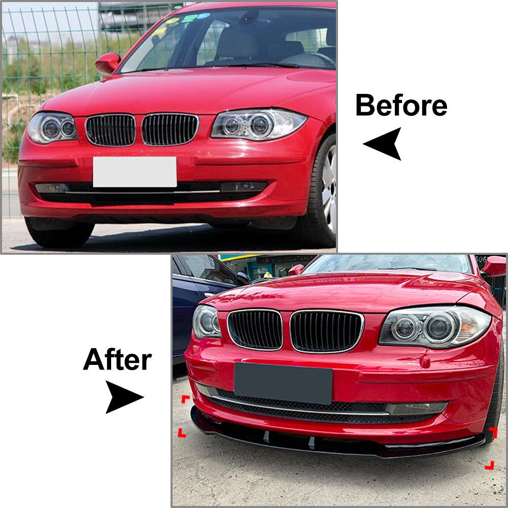 Front Bumper Lip Splitter for BMW 1 Series E81 E82 E87 E88 (2008–2011)