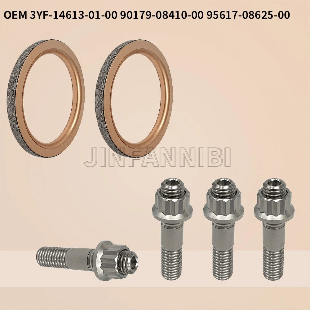 Titanium Studs Head Pipe Gaskets Kit for Yamaha Rhino/Grizzly/Raptor (660)