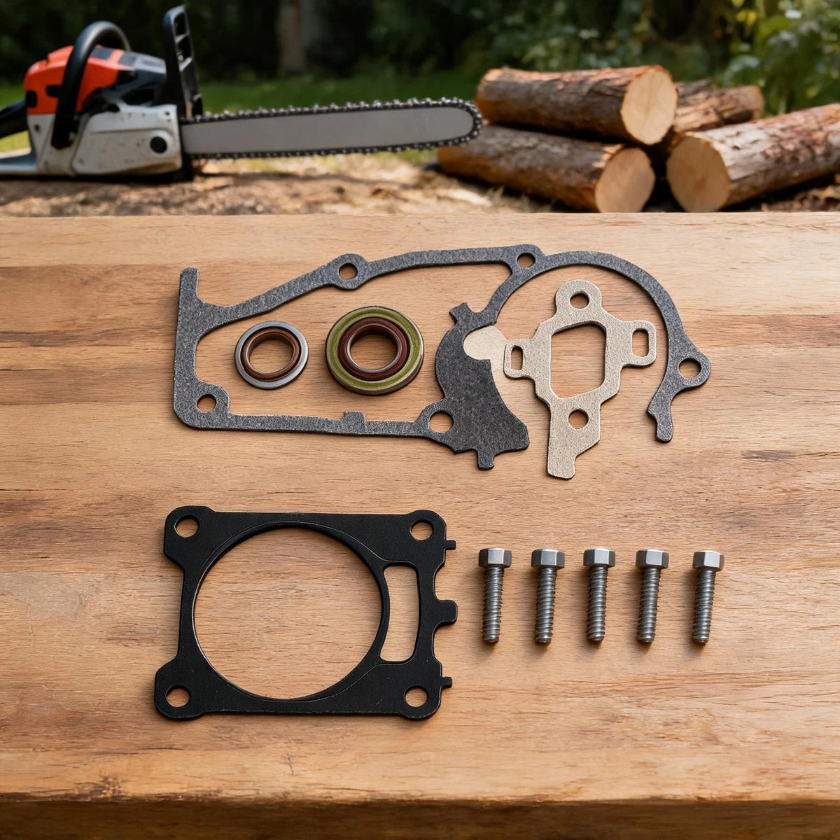Chainsaw Maintenance Kit for MS462 (3 Gaskets, 2 Seals, 2 Screws)