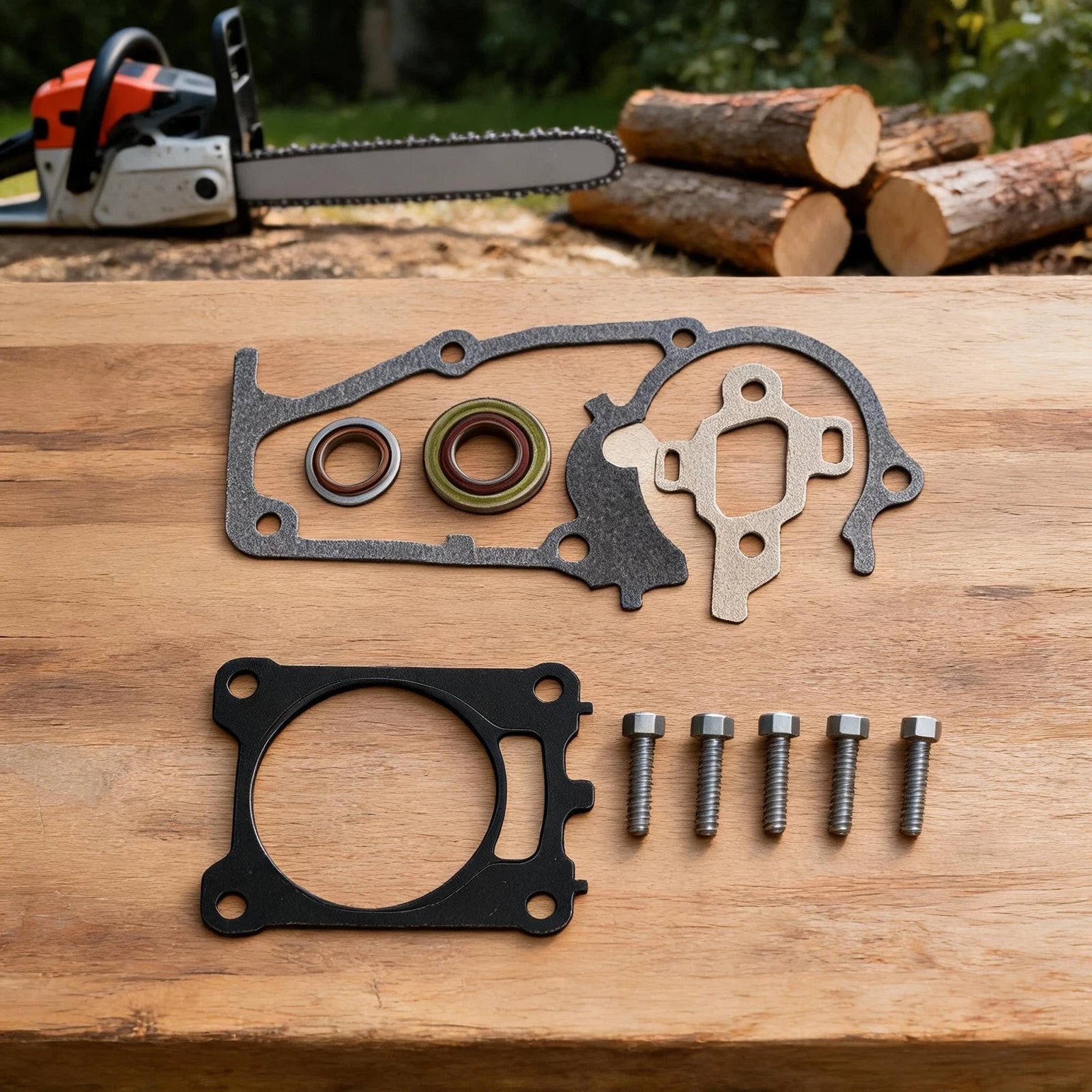 Chainsaw Maintenance Kit for MS462 (3 Gaskets, 2 Seals, 2 Screws)