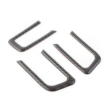 3X Carbon Fiber Steering Wheel Cover Trim for Ford Mustang (2015–2019)
