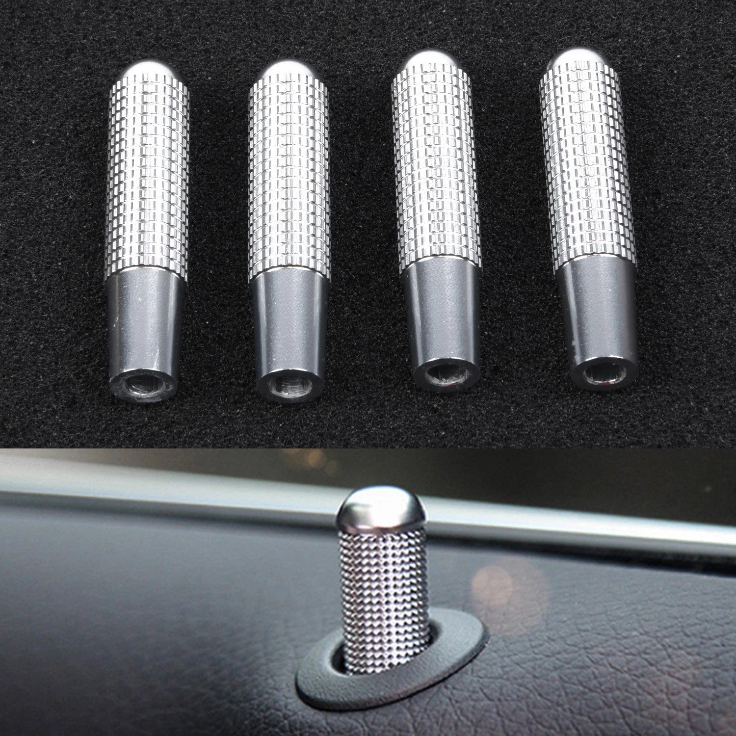 Set of 4 Door Pin Lock Knobs for Silver (Fits )