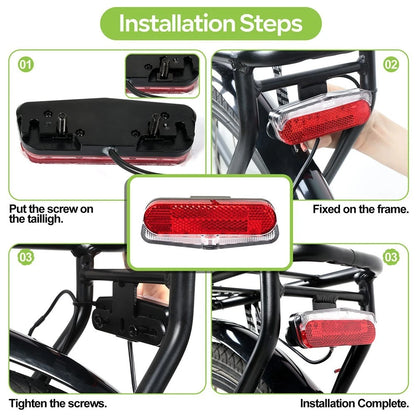36V Ebike Tail Light for Compact Models (ABS, PC Material)