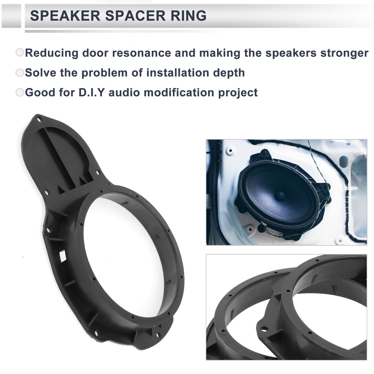 Tweeter Speaker Spacer Adapter for Volkswagen 6.5 Inch Pair (2) (2010–2018)
