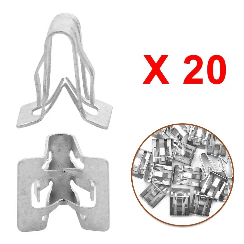 20 Silver Retainer Clips for Auto Dash Wires and Cables