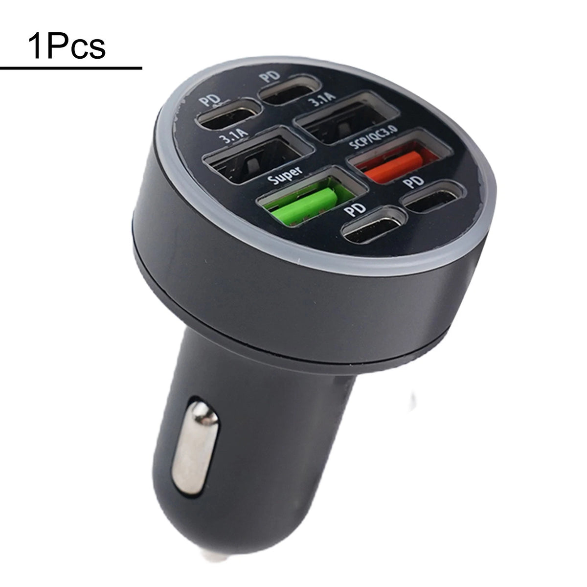 4-Port Car Charger for Universal Use (2010–2023) - Digital LED Display