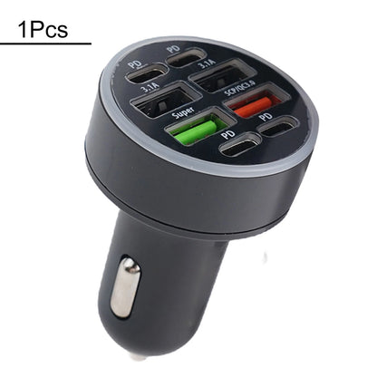 4-Port Car Charger for Universal Use (2010–2023) - Digital LED Display