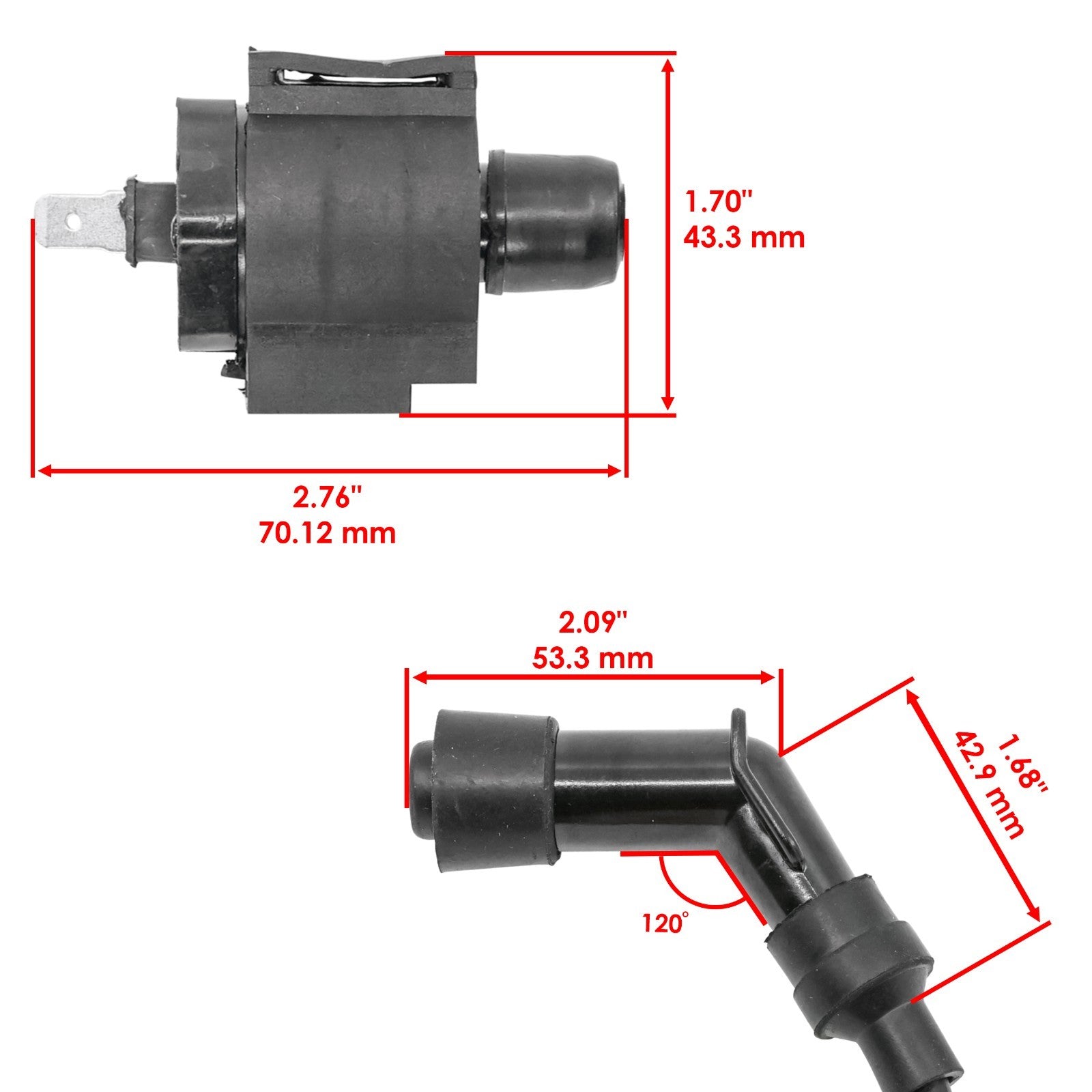 Ignition Coil and Spark Plug Cap Boot Replacement for Honda ATC125M (1986–1987)