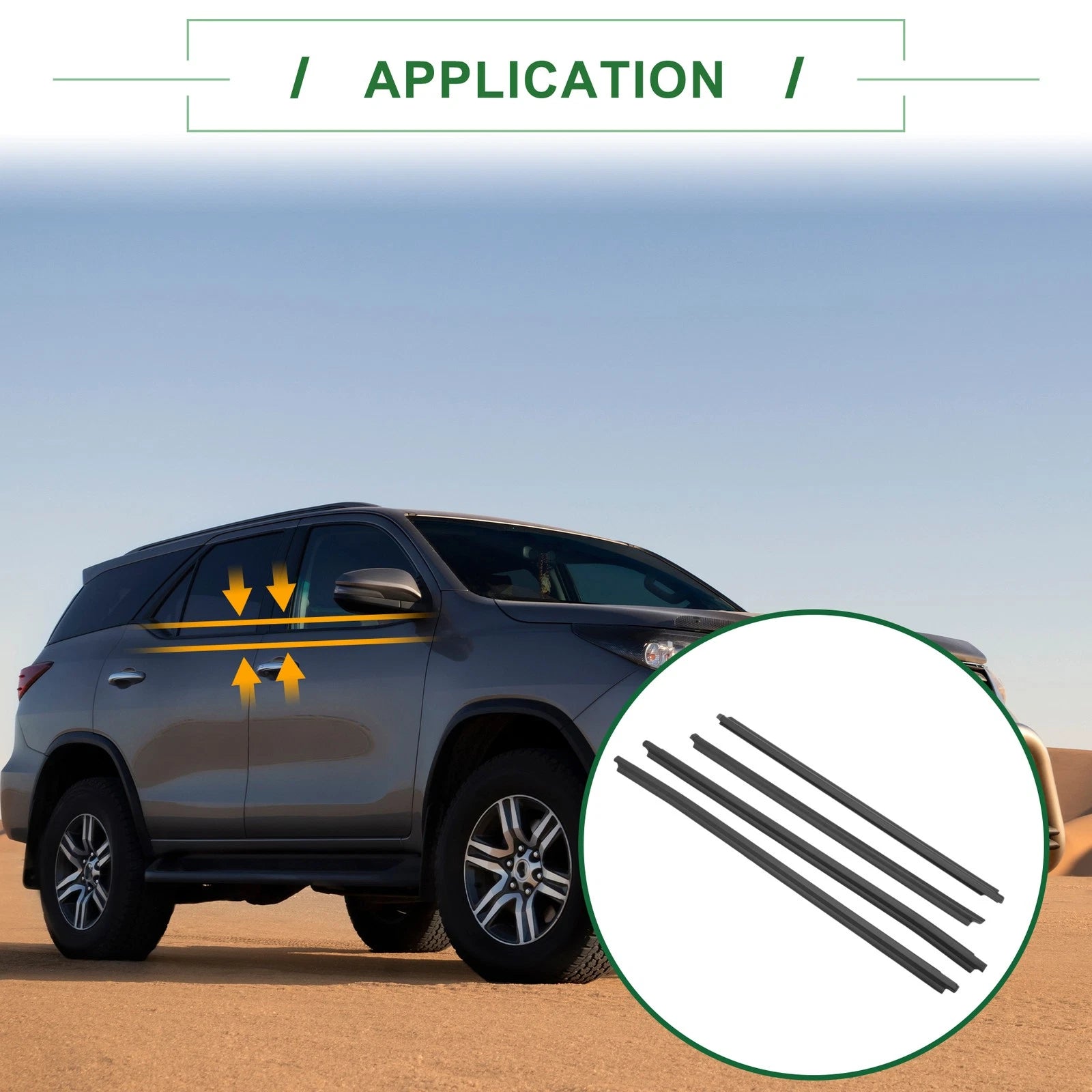 4pc Weatherstrip Window Seal Replacement for Toyota Fortuner (2004–2015)