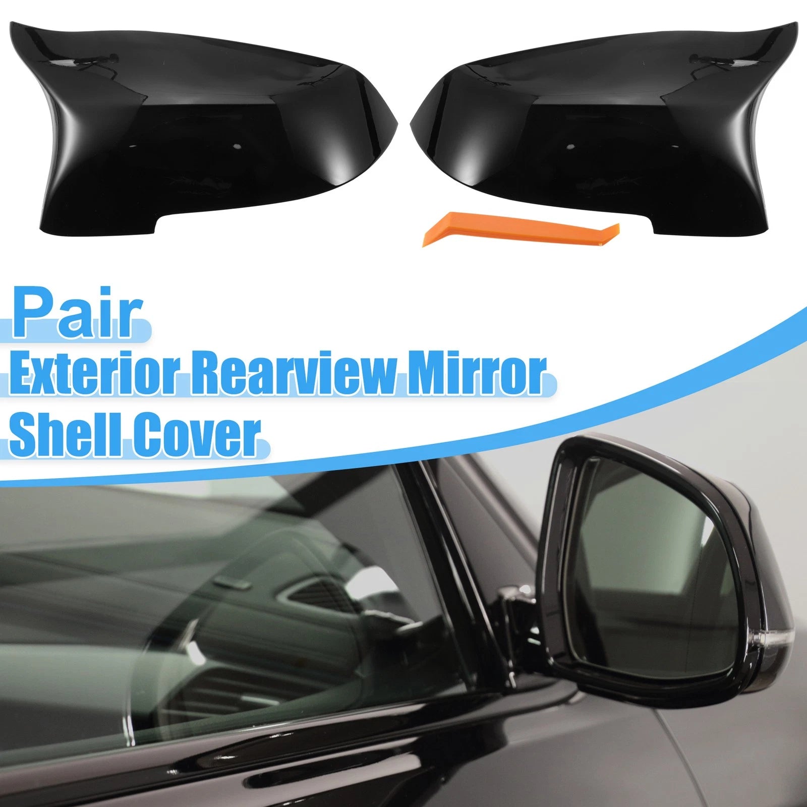 Rear View Mirror Cover Shell Trim Replacement for BMW 528i (2011–2023)