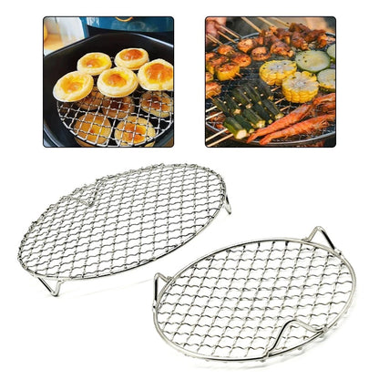 2Pcs Round Stainless Steel Cooking Rack for Baking Roasting Steaming