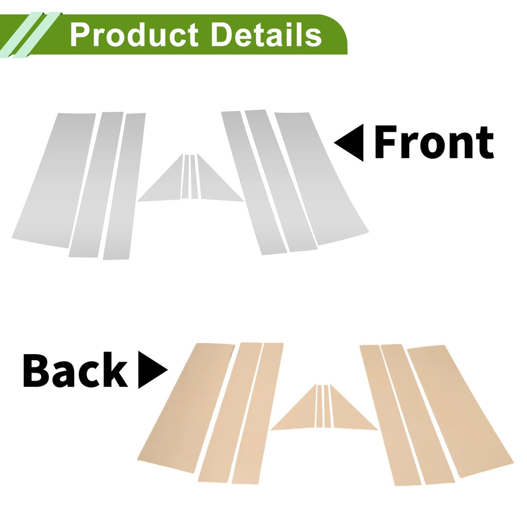 10 Pcs Door Pillar Window Trim Replacement for Dodge Grand Caravan (2008–2016)