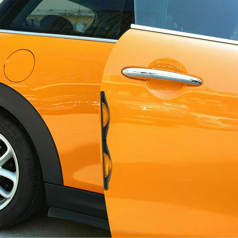2X Lightweight Orange Door Protectors with Reflectors for Scratch Prevention