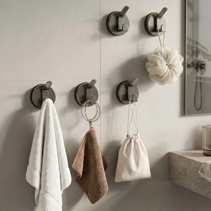 5X Grey Suction Hook Set for Smooth Surfaces - No Drilling Required